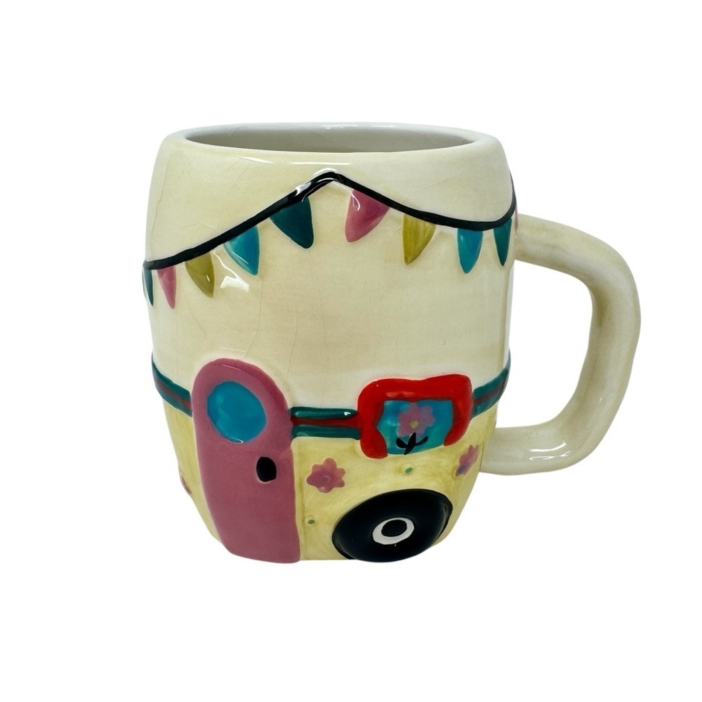 Natural Life Square Mug Trailer Camper This Is My Happy Place Cup 3D Multicolor